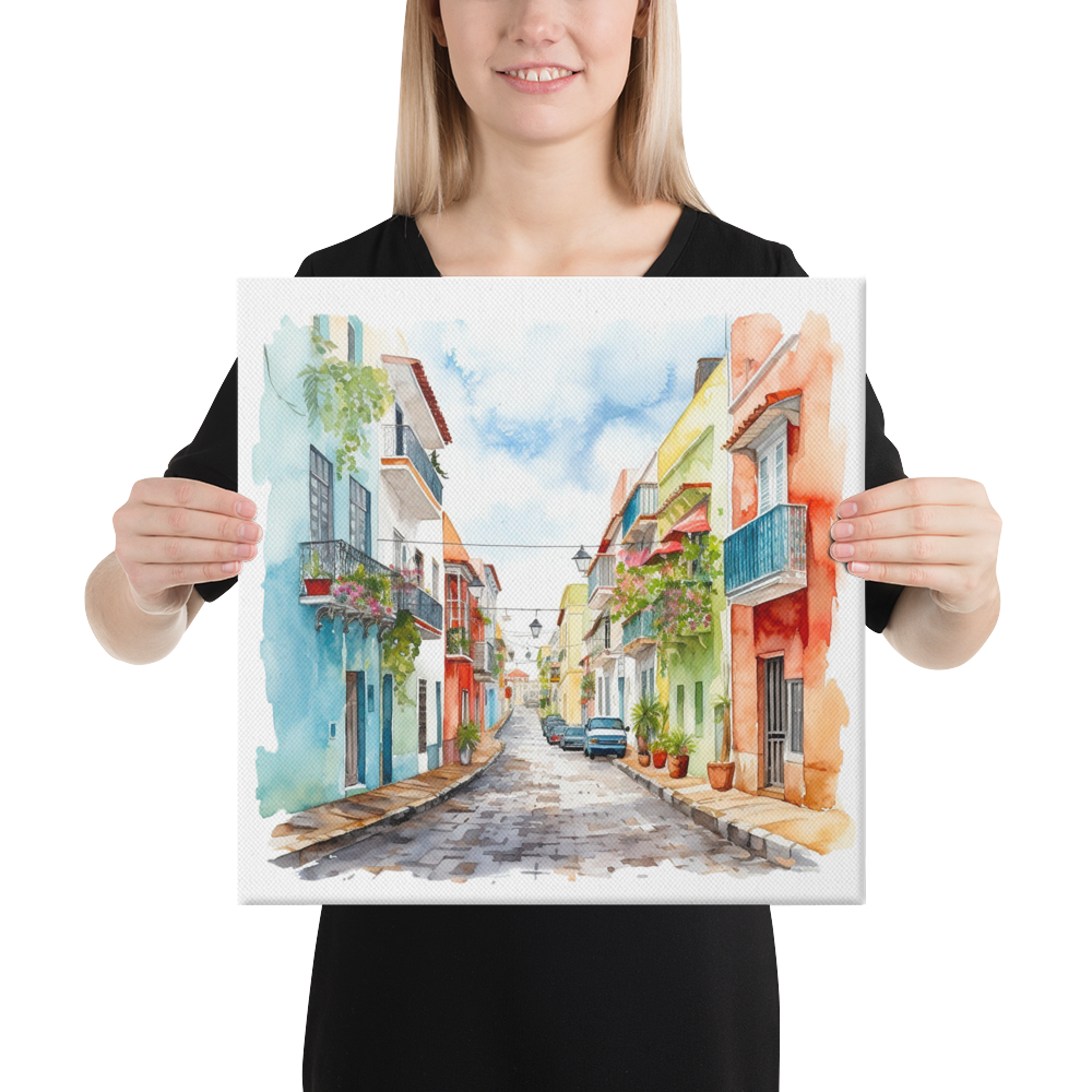Canvas " Old San Juan - Cobble Stone"