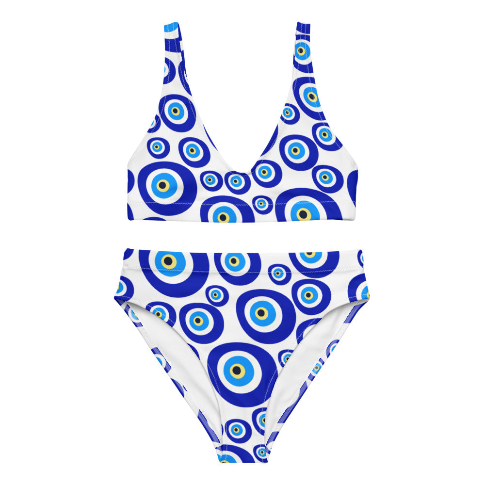 Recycled high-waisted bikini- Evil Eye