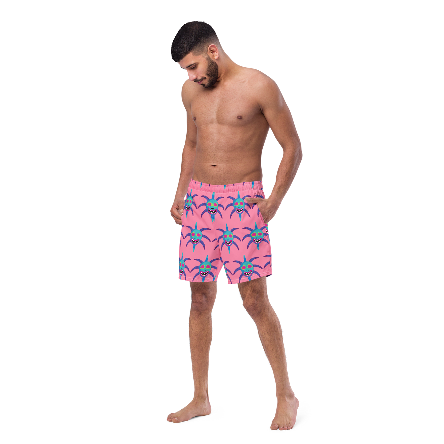 Men's swim trunks- Vejigante Mask