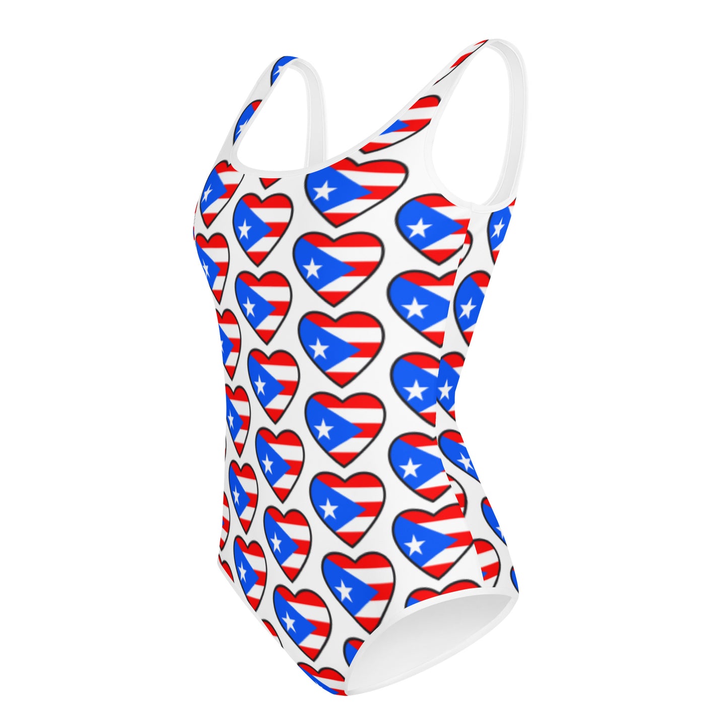 All-Over Print Youth Swimsuit- Puerto Rico Flag