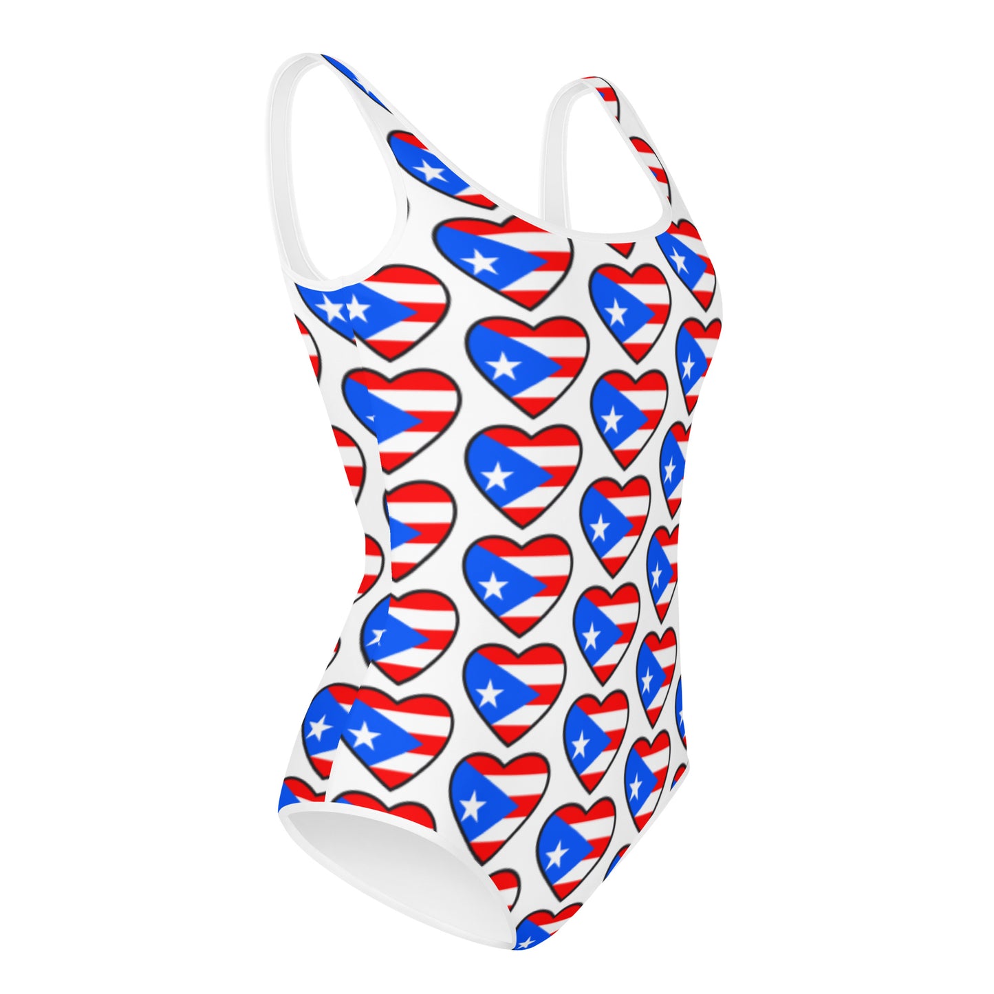 All-Over Print Youth Swimsuit- Puerto Rico Flag