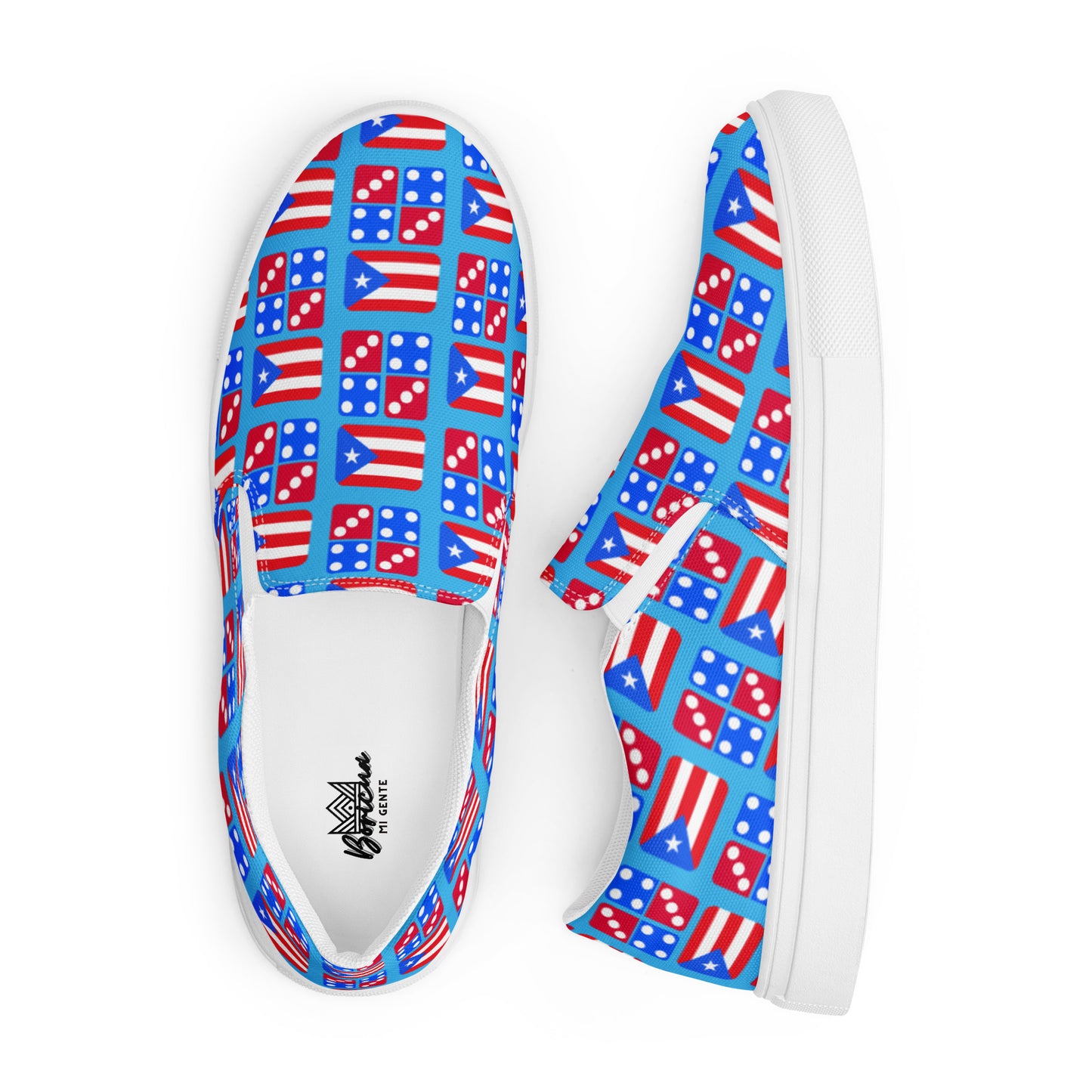 Men’s slip-on canvas shoes- PR and Domino's aka "Noel's" (Blue)