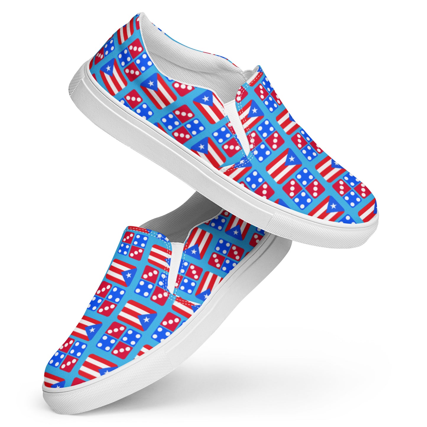 Men’s slip-on canvas shoes- PR and Domino's aka "Noel's" (Blue)