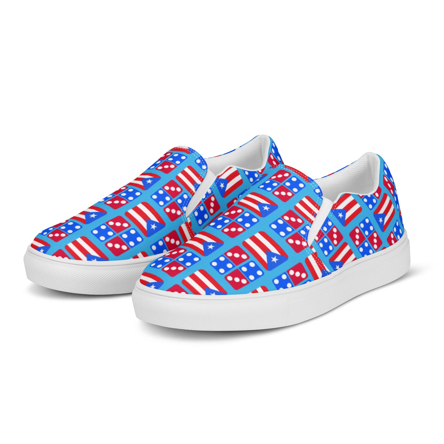 Men’s slip-on canvas shoes- PR and Domino's aka "Noel's" (Blue)