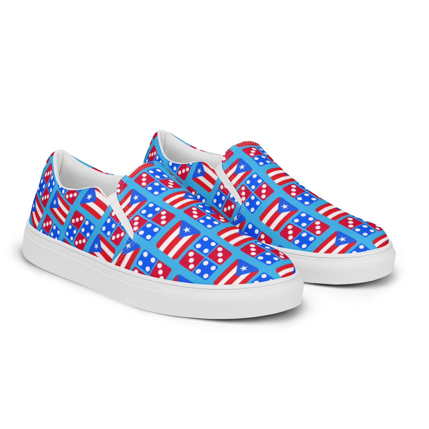 Men’s slip-on canvas shoes- PR and Domino's aka "Noel's" (Blue)