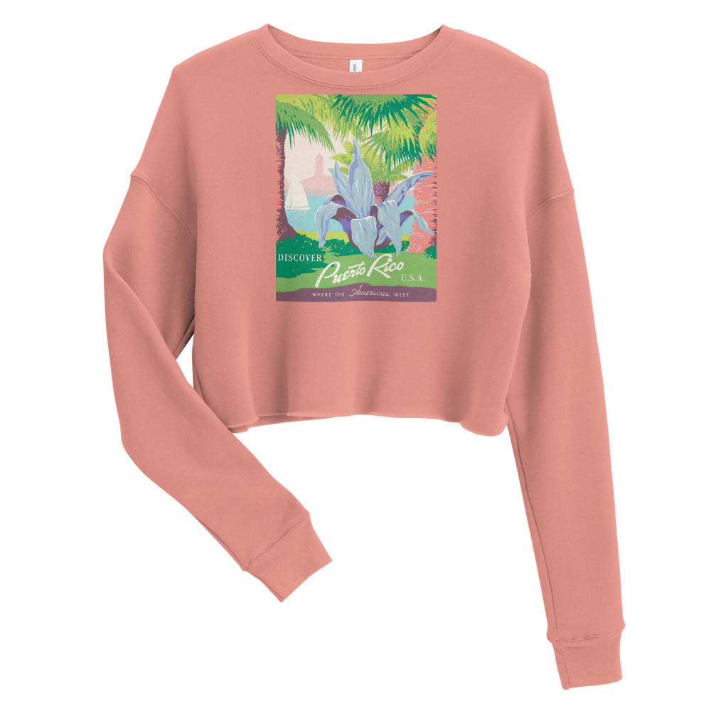 Crop Sweatshirt - Puerto Rico Flower