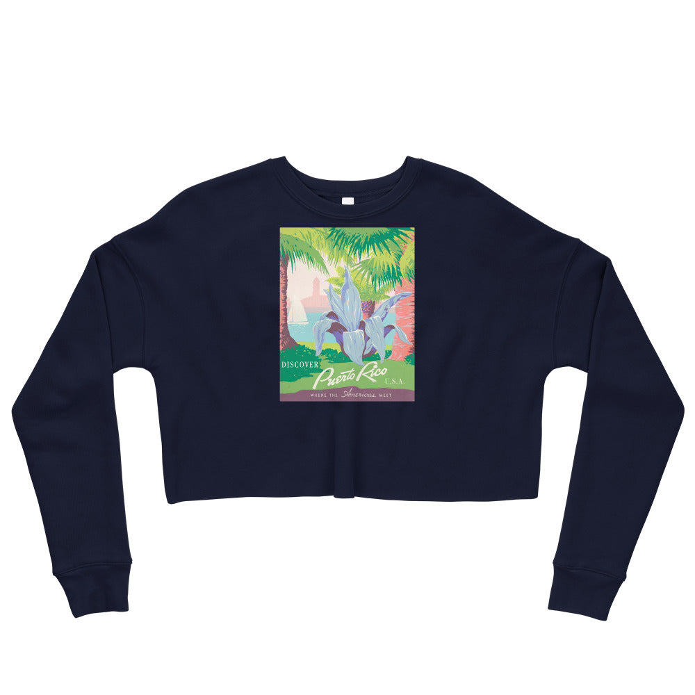 Crop Sweatshirt - Puerto Rico Flower