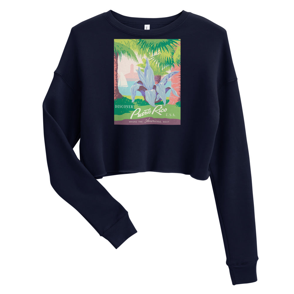 Crop Sweatshirt - Puerto Rico Flower