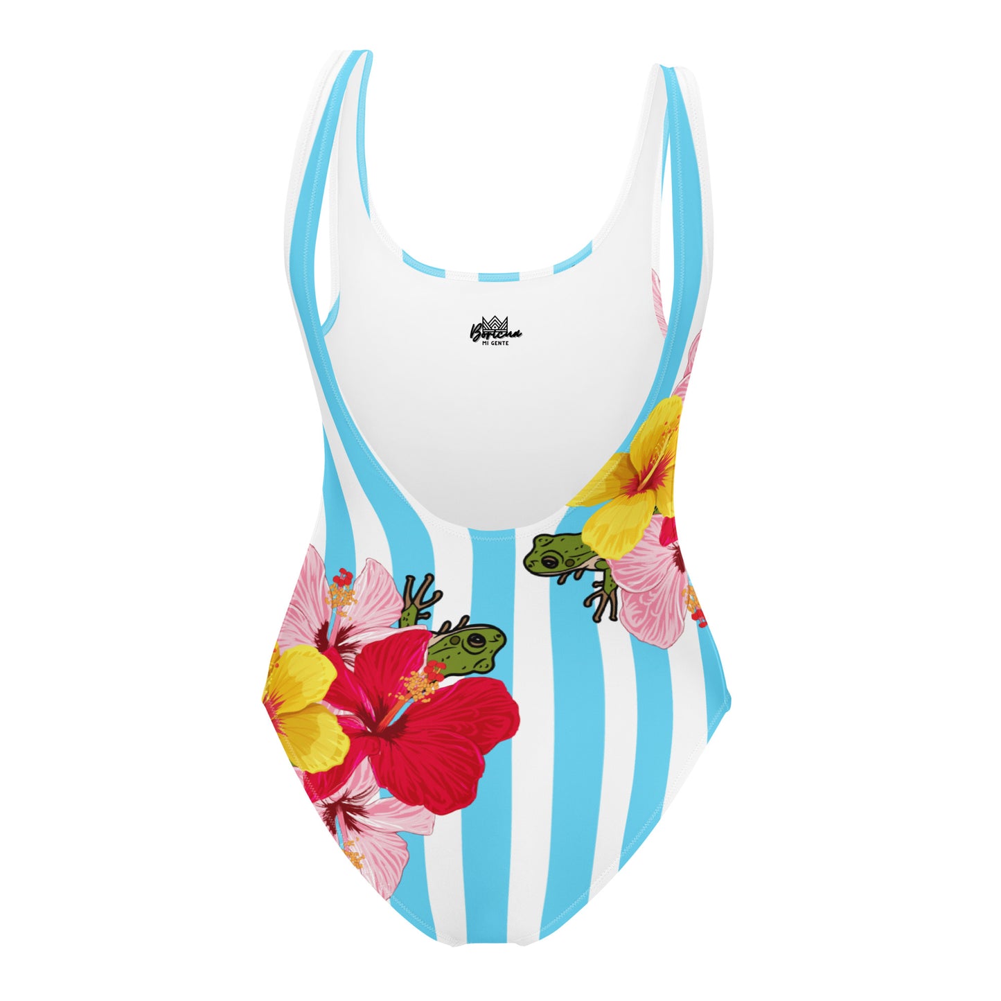 One-Piece Swimsuit- Blue Stripes con Coqui