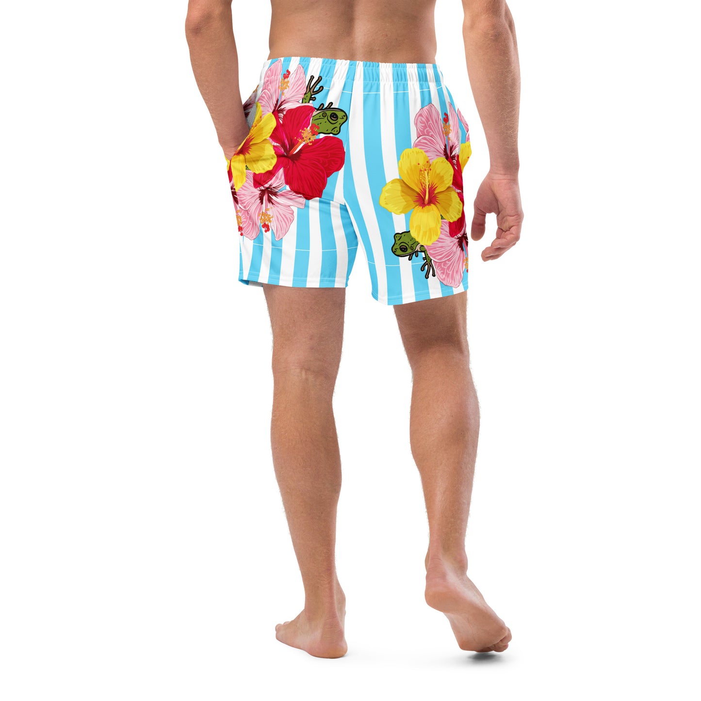 Men's swim trunks- Blue Stripes con Coqui