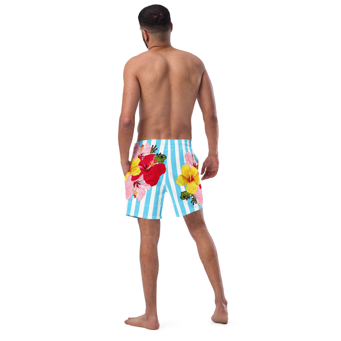 Men's swim trunks- Blue Stripes con Coqui