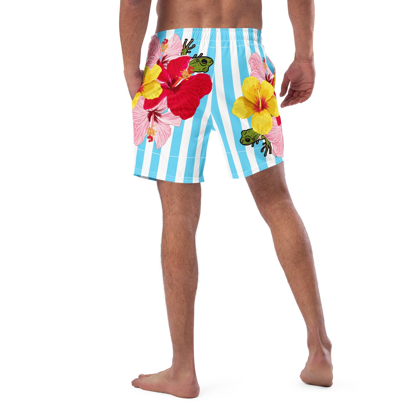 Men's swim trunks- Blue Stripes con Coqui