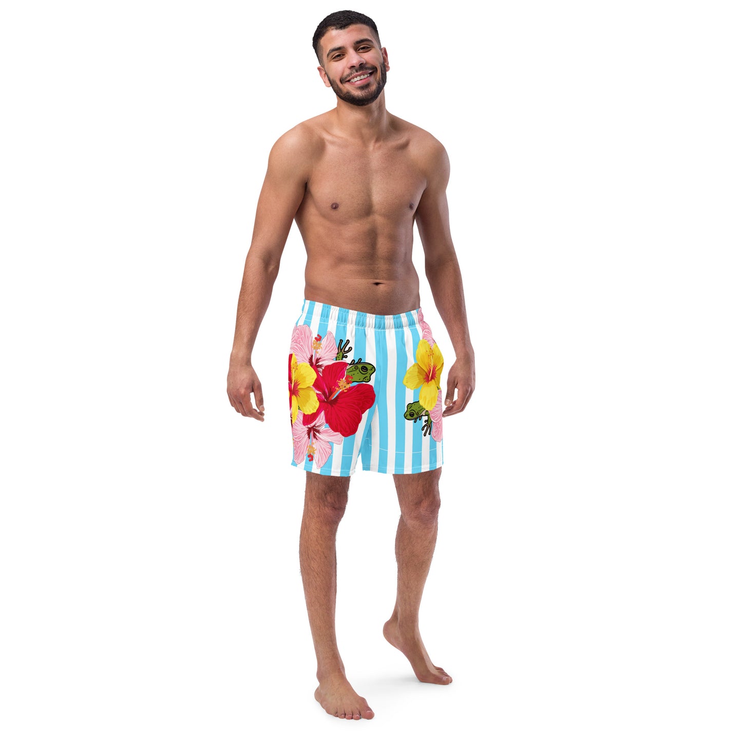 Men's swim trunks- Blue Stripes con Coqui