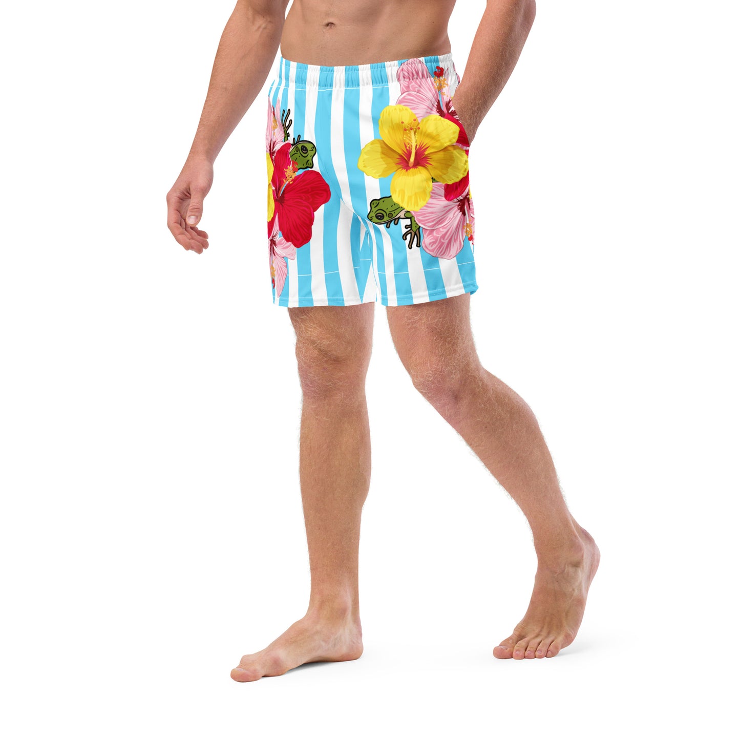 Men's swim trunks- Blue Stripes con Coqui