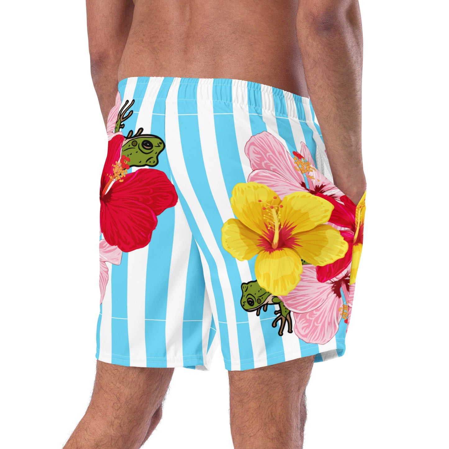 Men's swim trunks- Blue Stripes con Coqui