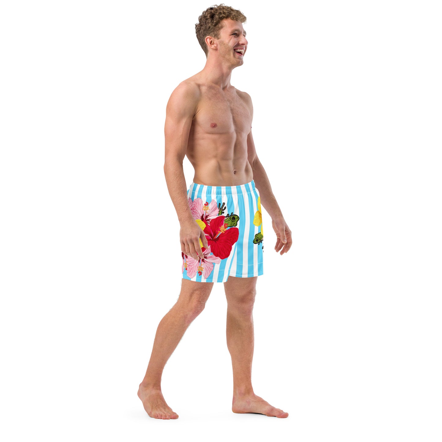 Men's swim trunks- Blue Stripes con Coqui