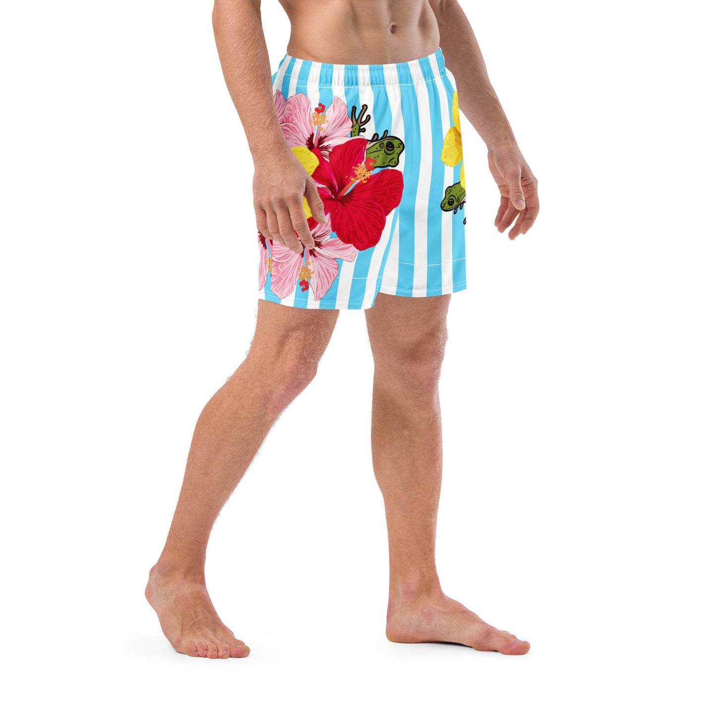 Men's swim trunks- Blue Stripes con Coqui