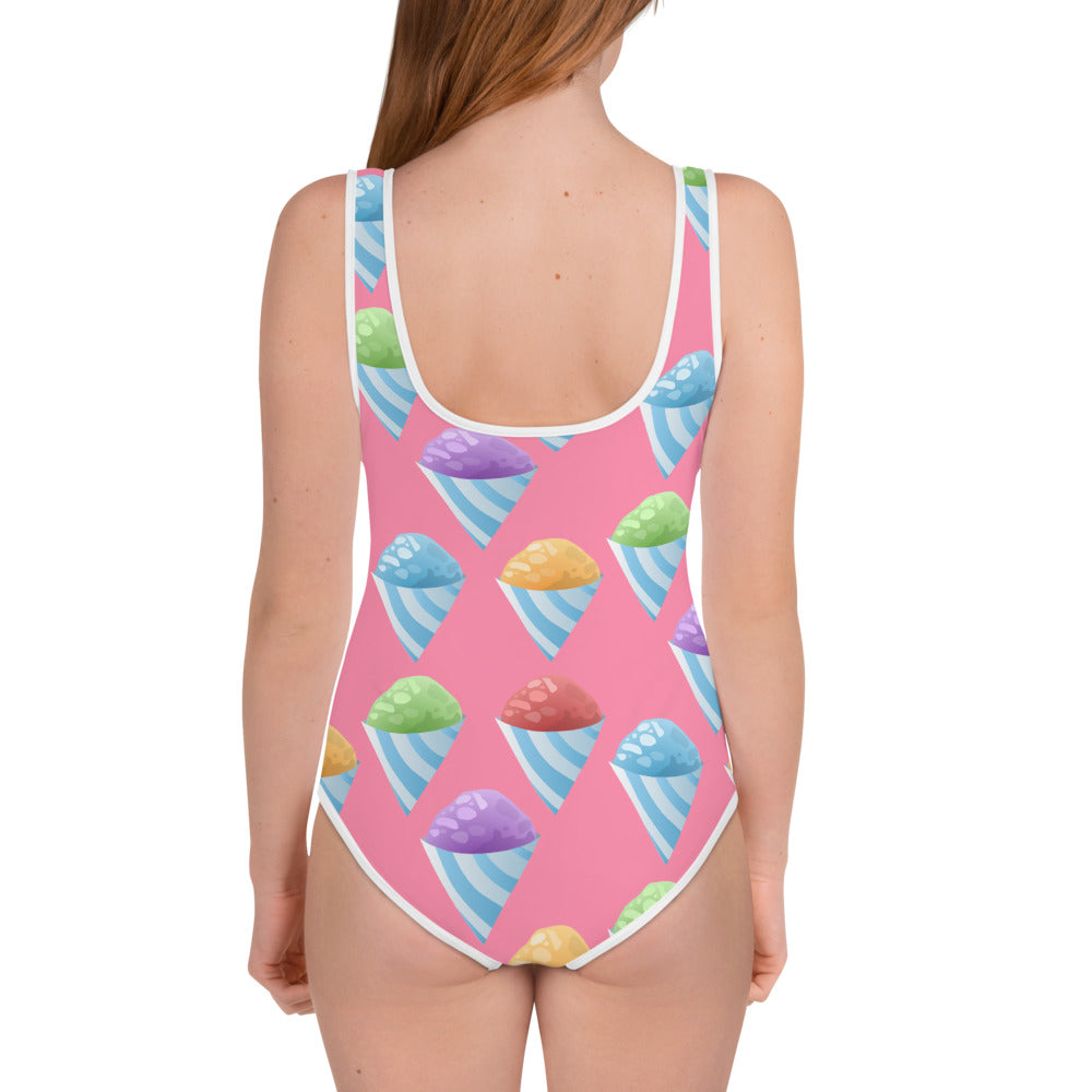 All-Over Print Youth Swimsuit- Piragua/ Shaved Iced