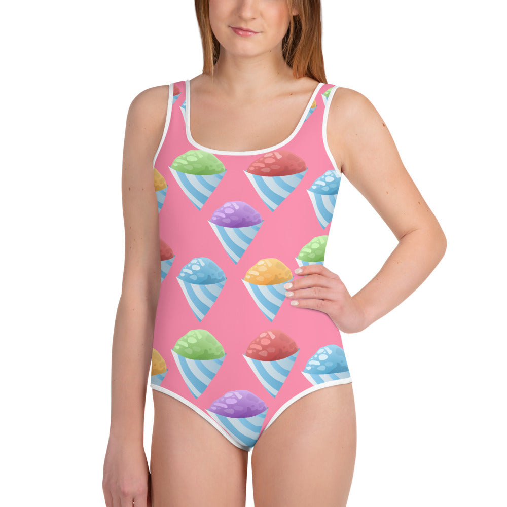 All-Over Print Youth Swimsuit- Piragua/ Shaved Iced