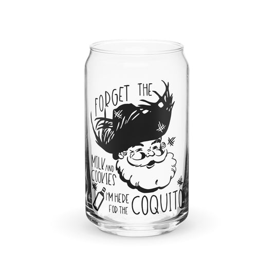 Can-shaped glass- Santa wants Coquito