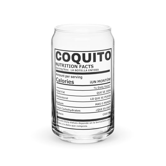 Can-shaped glass- Coquito Ingredients "Label"