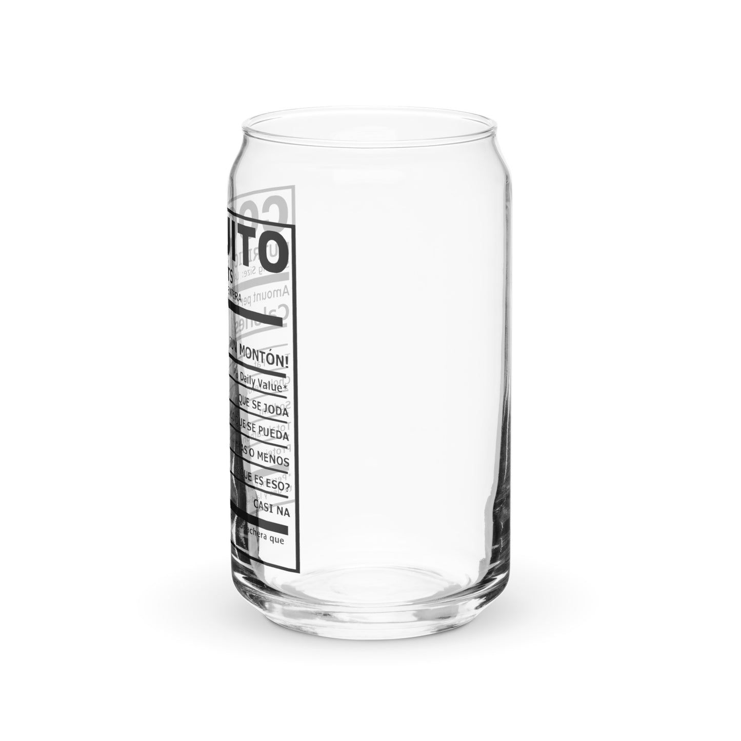 Can-shaped glass- Coquito Ingredients "Label"