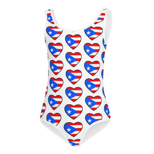 All-Over Print Kids Swimsuit- Puerto Rico Flag