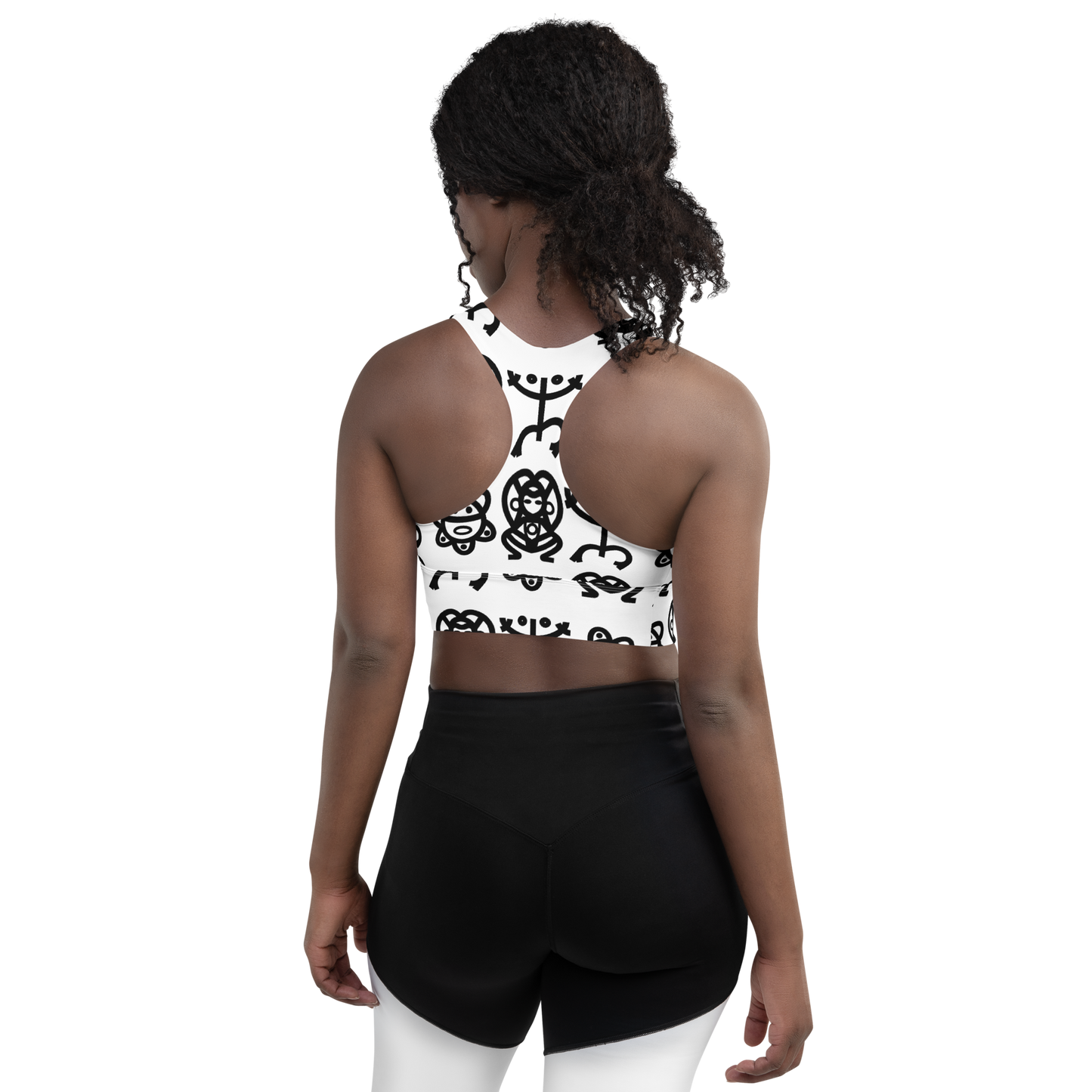 Longline sports bra- Taino Petroglyphs