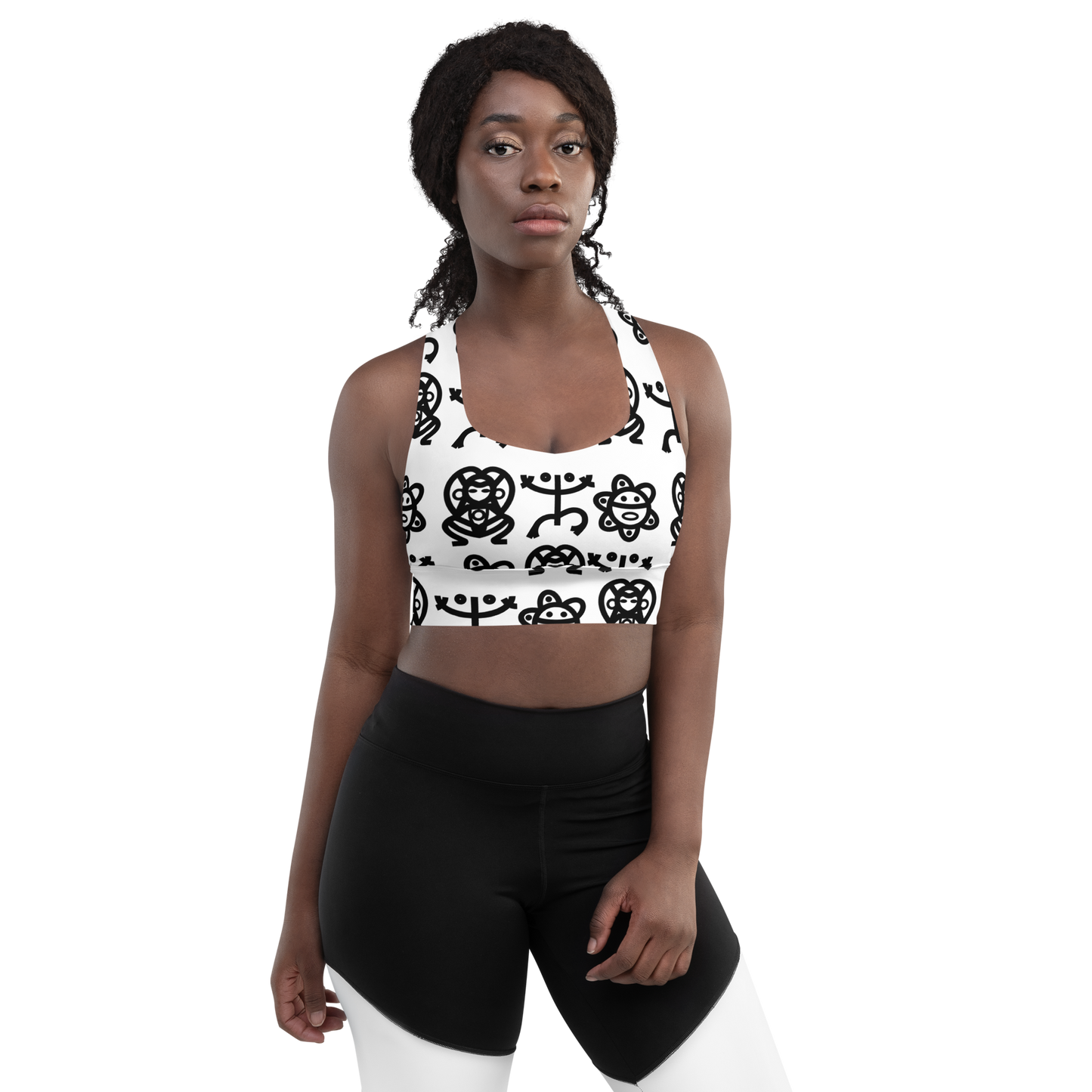 Longline sports bra- Taino Petroglyphs