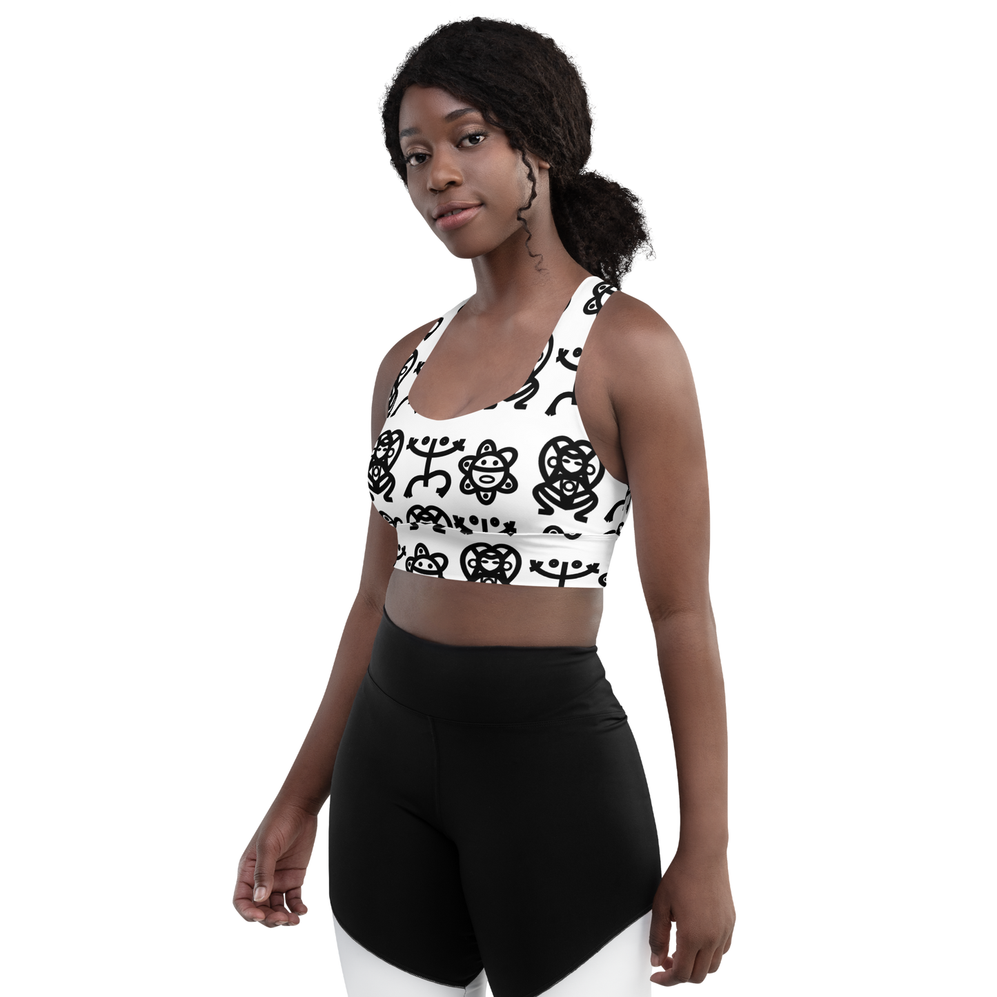 Longline sports bra- Taino Petroglyphs