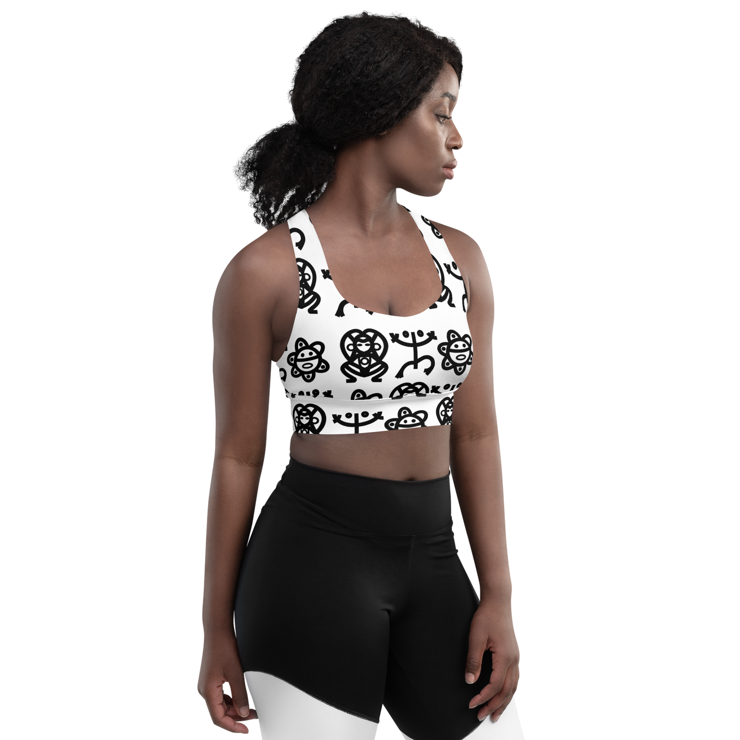 Longline sports bra- Taino Petroglyphs