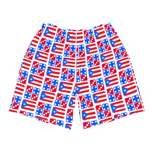 Men's Recycled Athletic Shorts- Domino's and PR Flag