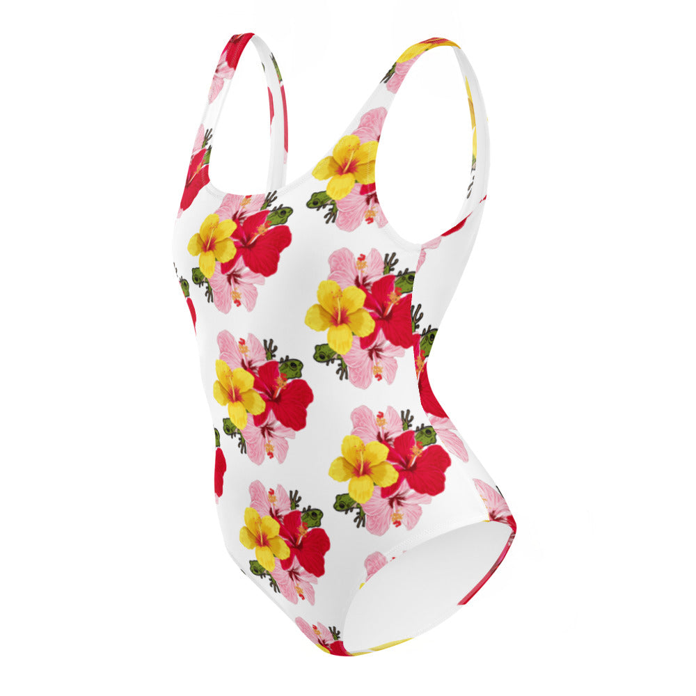 One-Piece Swimsuit- Coqui and Hibiscus