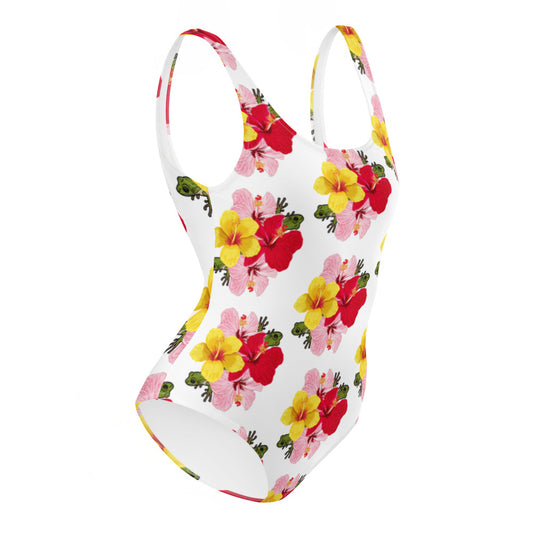 One-Piece Swimsuit- Coqui and Hibiscus