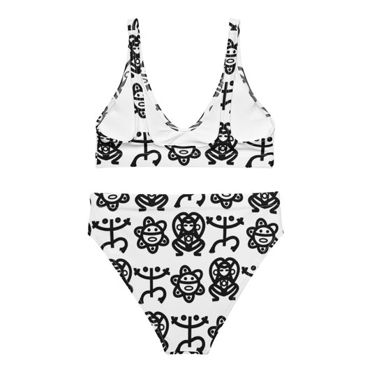 Recycled high-waisted bikini- Taino Petroglyphs