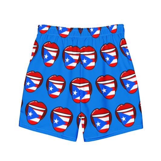 Men's swim trunks- Tongue out Puerto Rico Flag