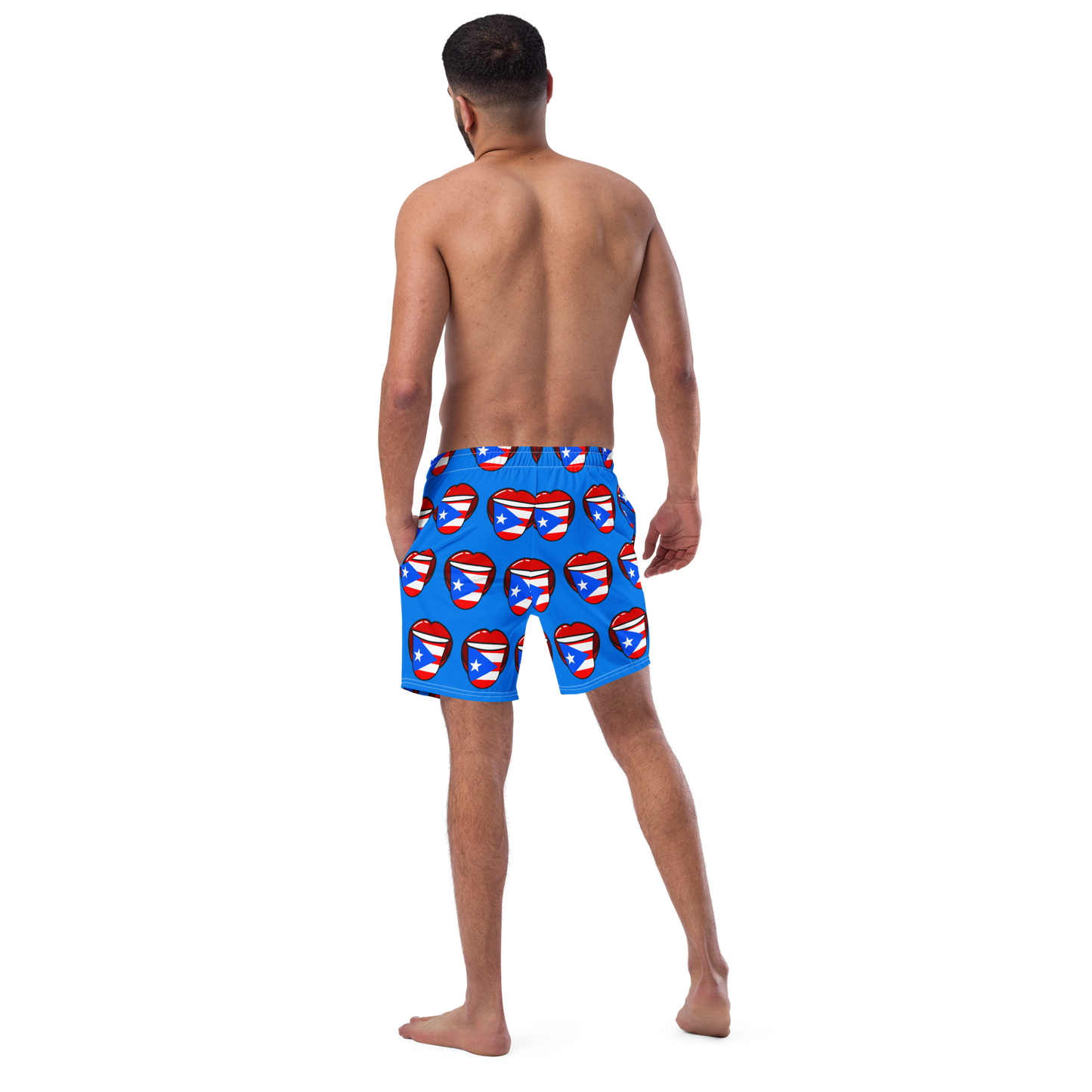 Men's swim trunks- Tongue out Puerto Rico Flag