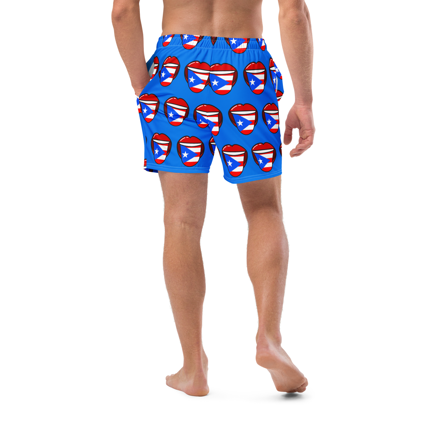 Men's swim trunks- Tongue out Puerto Rico Flag