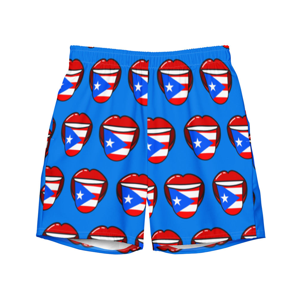 Men's swim trunks- Tongue out Puerto Rico Flag