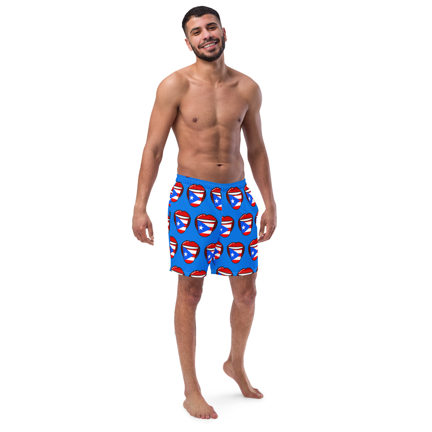 Men's swim trunks- Tongue out Puerto Rico Flag