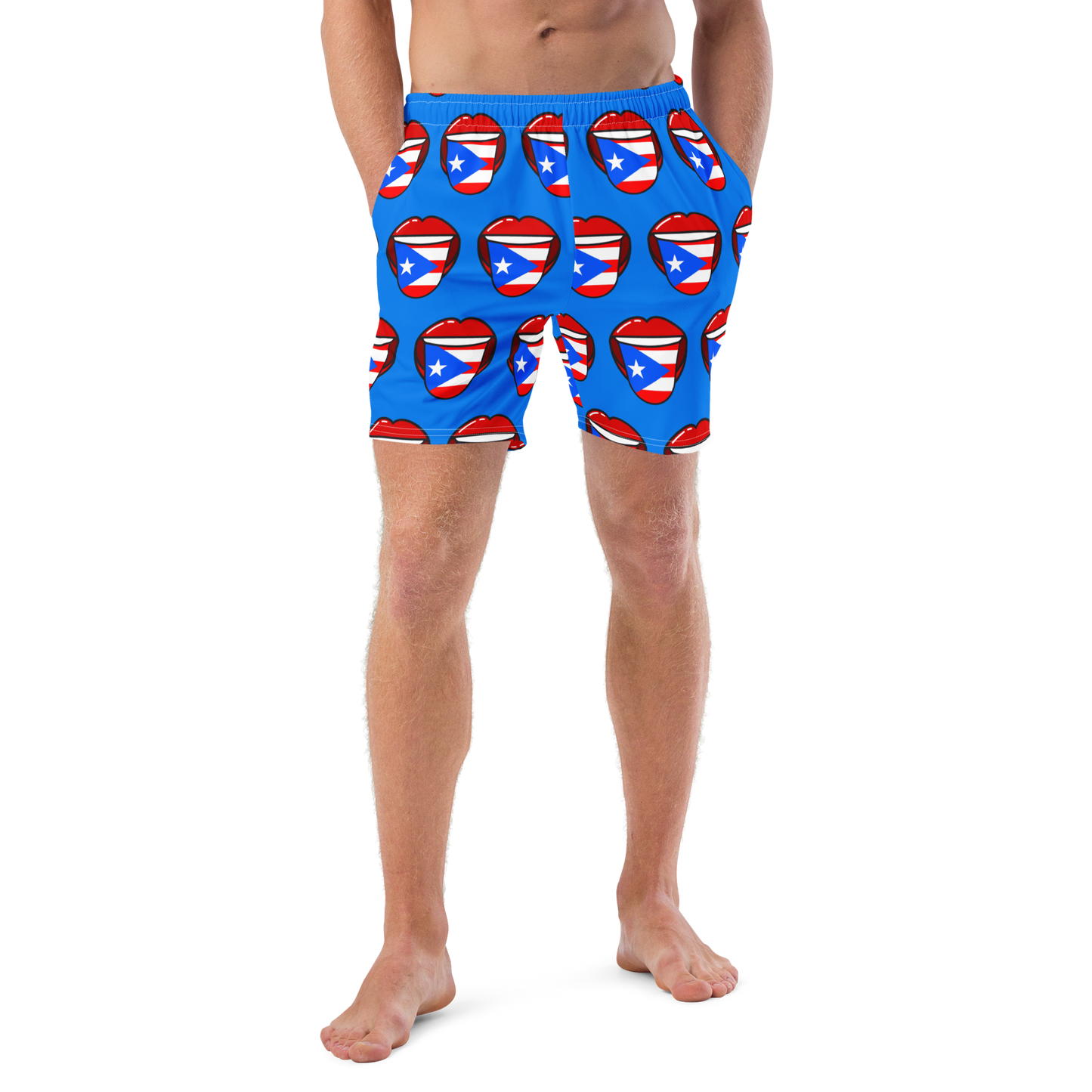 Men's swim trunks- Tongue out Puerto Rico Flag