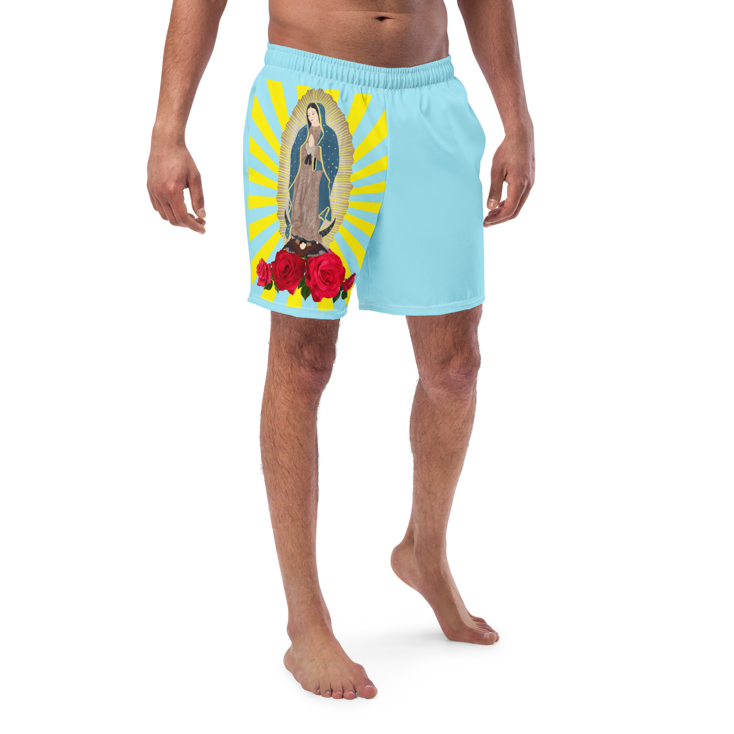 Men's swim trunks- Our Lady of Guadalupe Virgin Mary