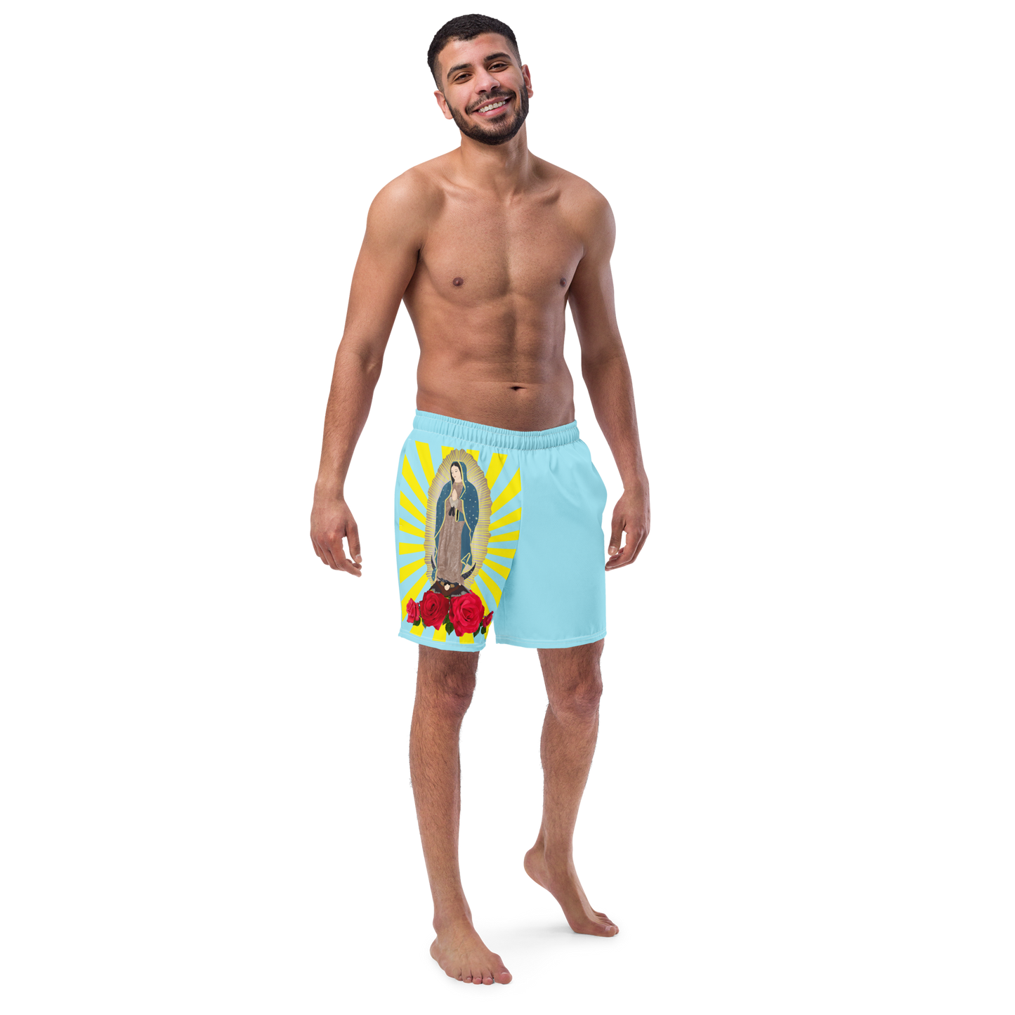 Men's swim trunks- Our Lady of Guadalupe Virgin Mary