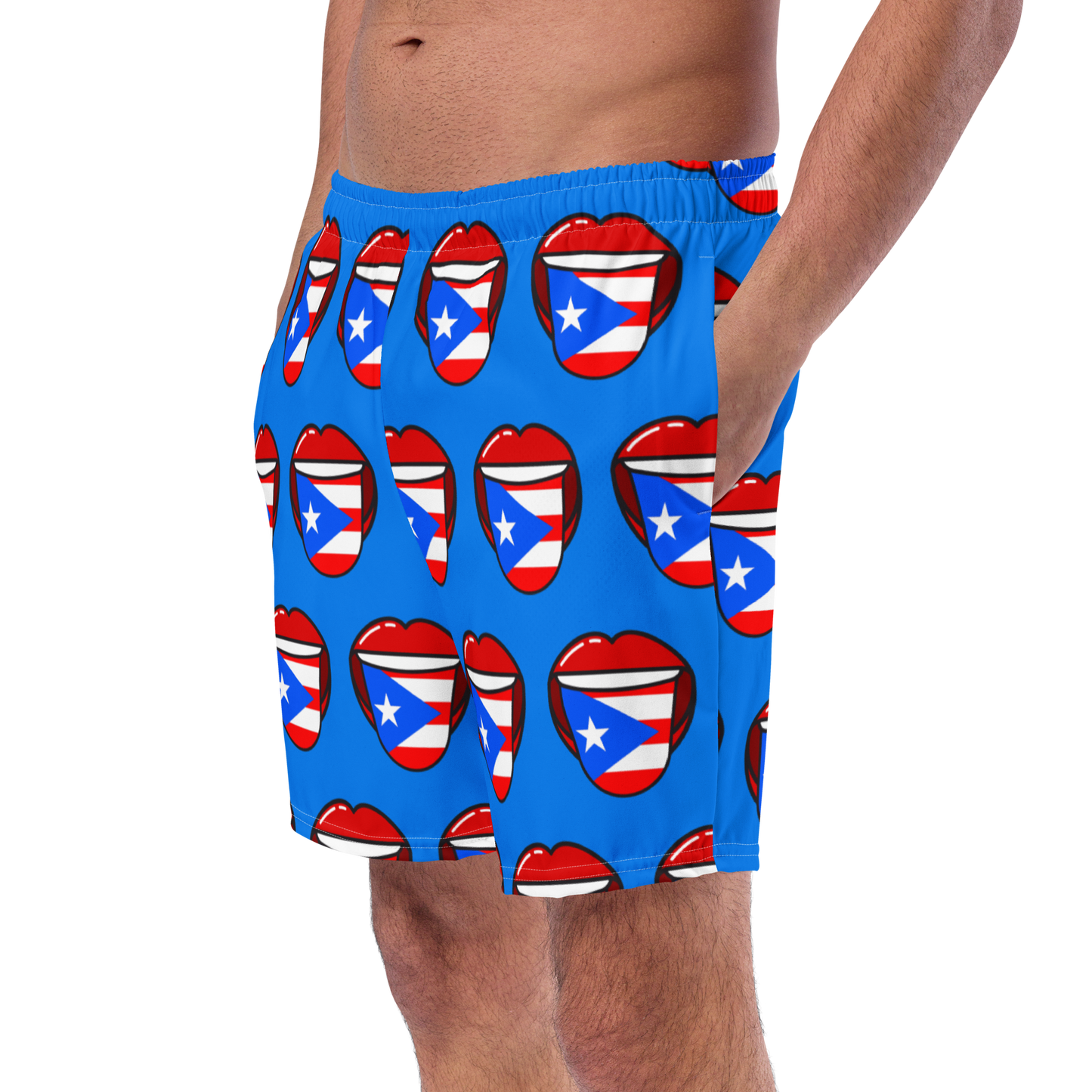 Men's swim trunks- Tongue out Puerto Rico Flag