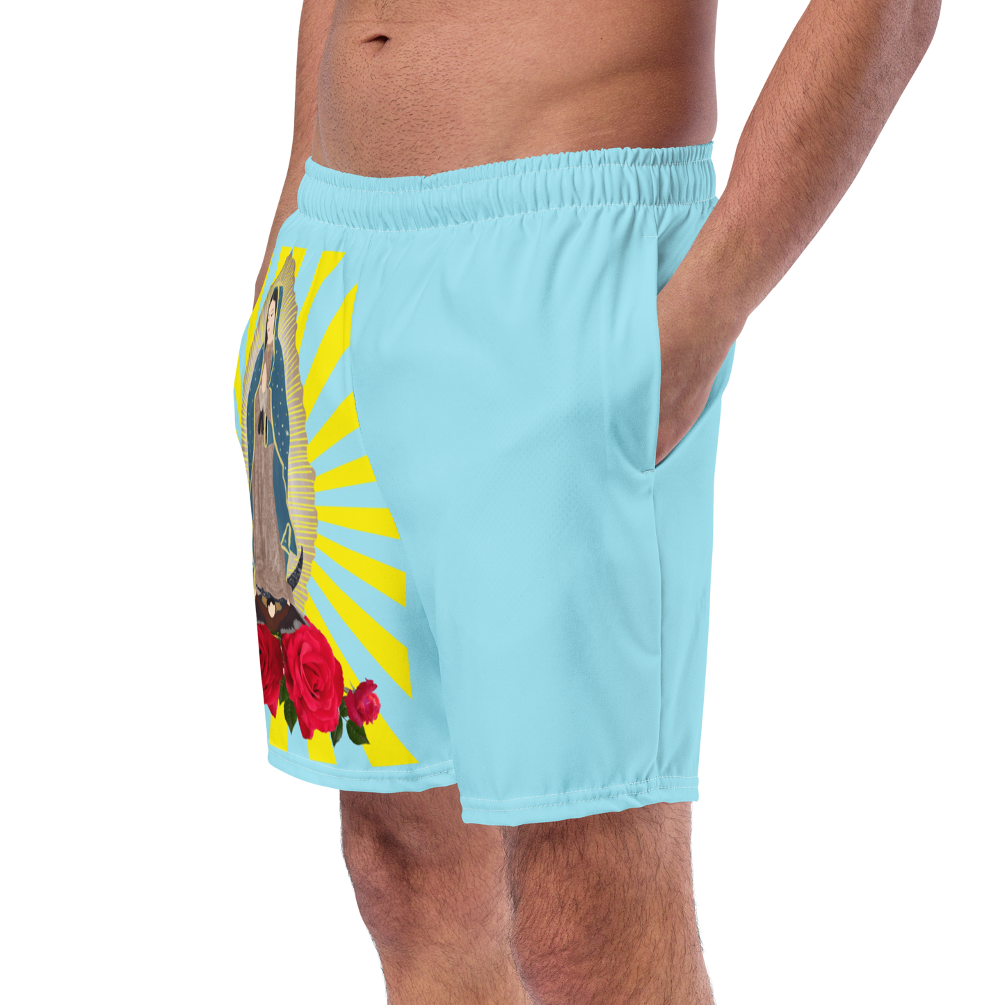 Men's swim trunks- Our Lady of Guadalupe Virgin Mary