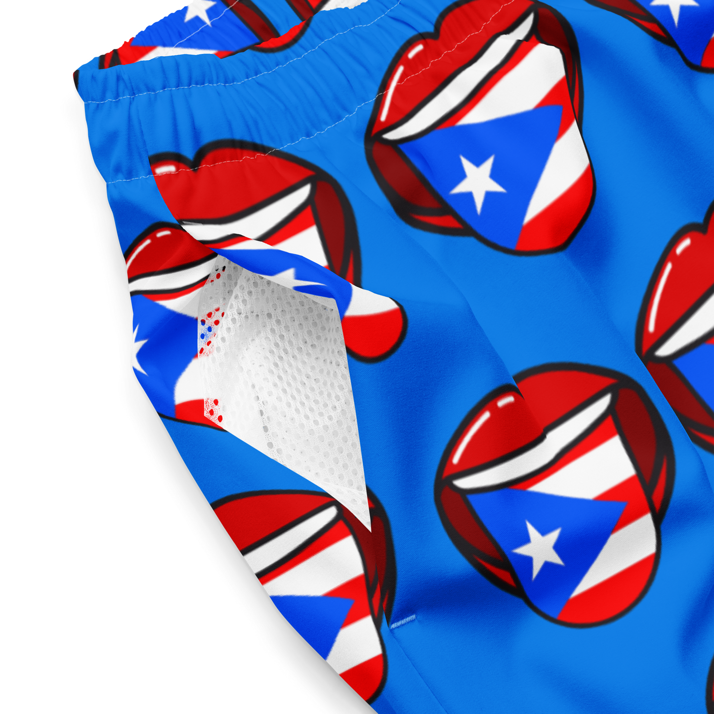 Men's swim trunks- Tongue out Puerto Rico Flag