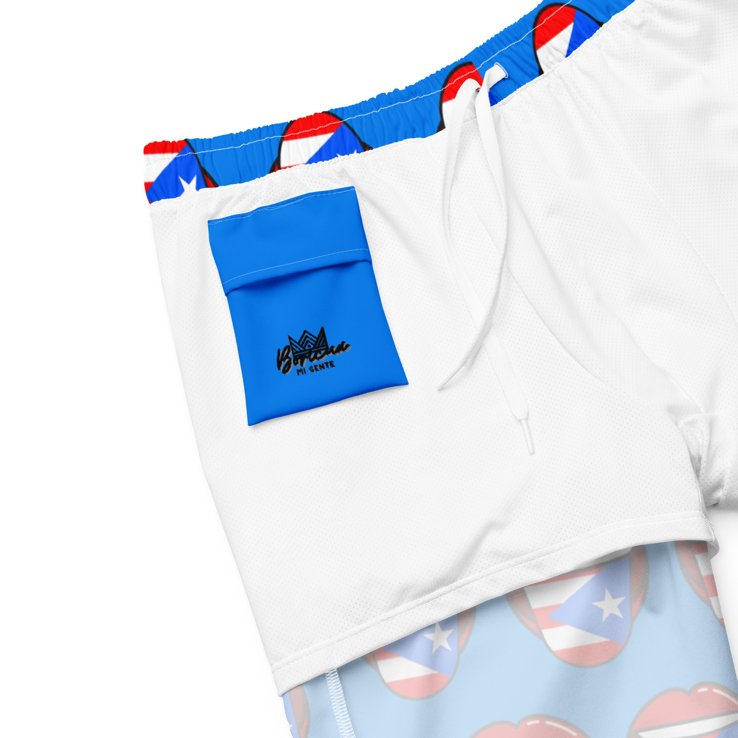 Men's swim trunks- Tongue out Puerto Rico Flag