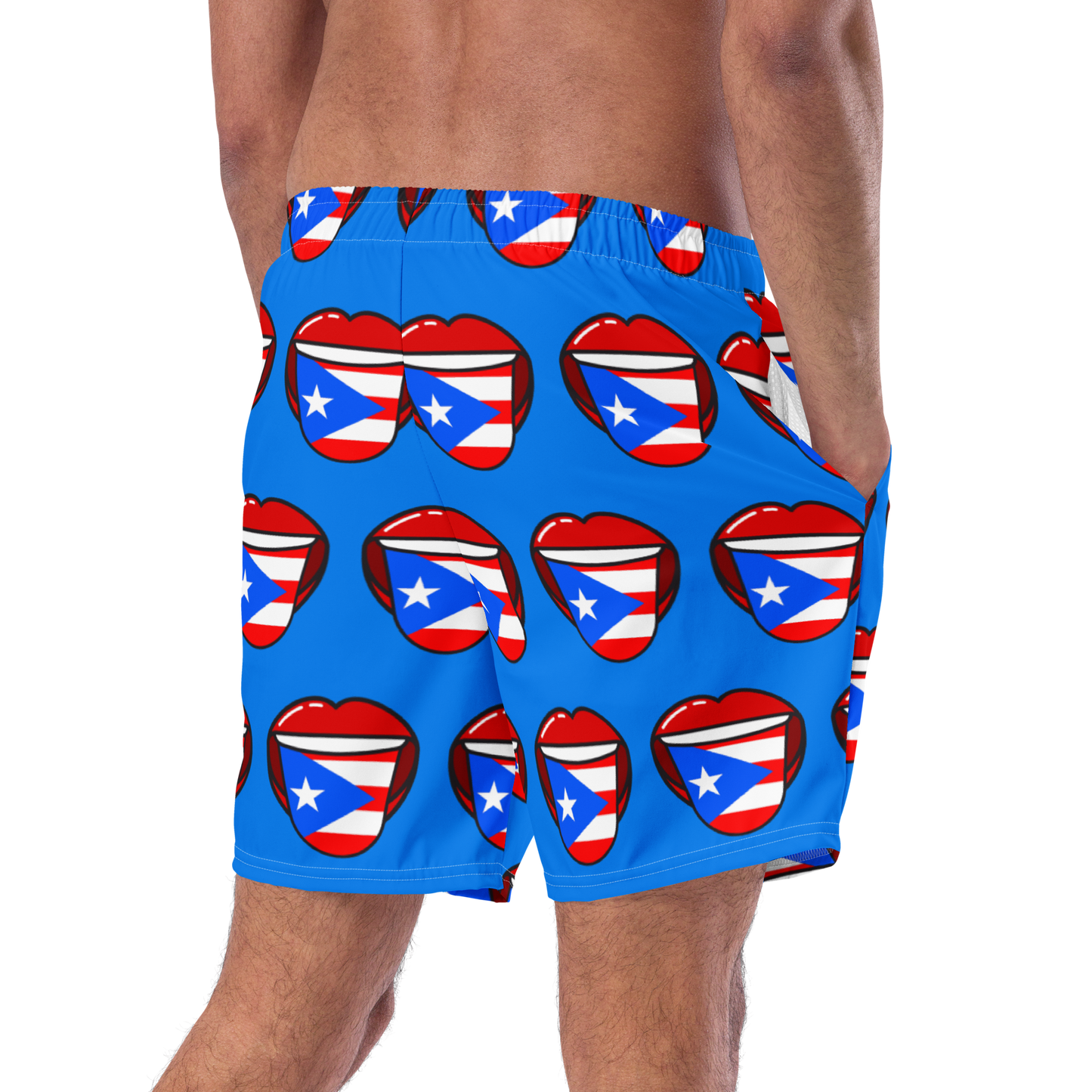 Men's swim trunks- Tongue out Puerto Rico Flag