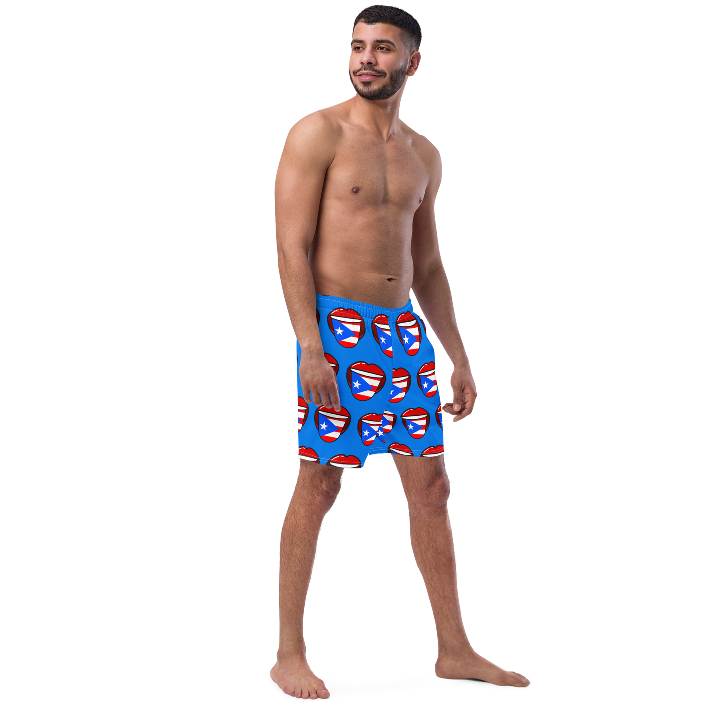 Men's swim trunks- Tongue out Puerto Rico Flag