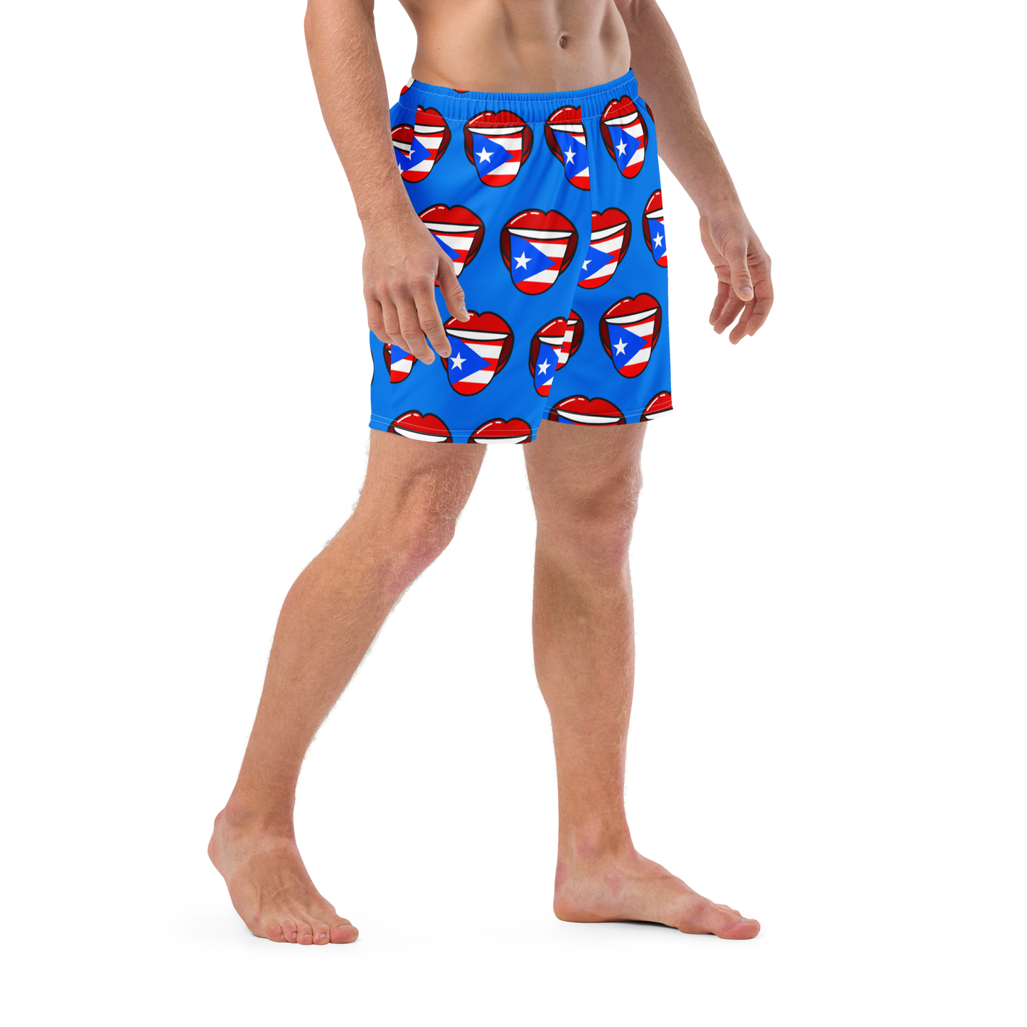 Men's swim trunks- Tongue out Puerto Rico Flag